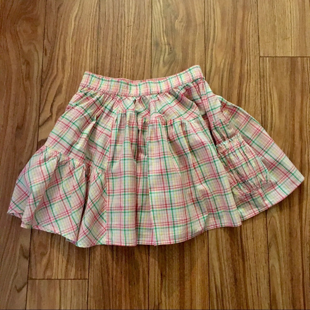 Country Road Girls Plaid Ruffle Praire Skirt Sz 10